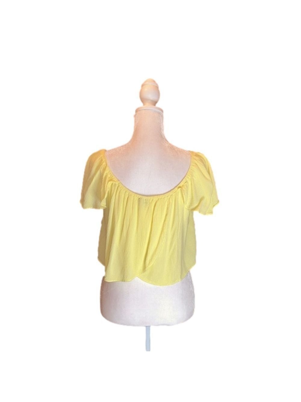 TOPSHOP Adorable Banana Yellow Crop Top Size 8 - Picture 3 of 8